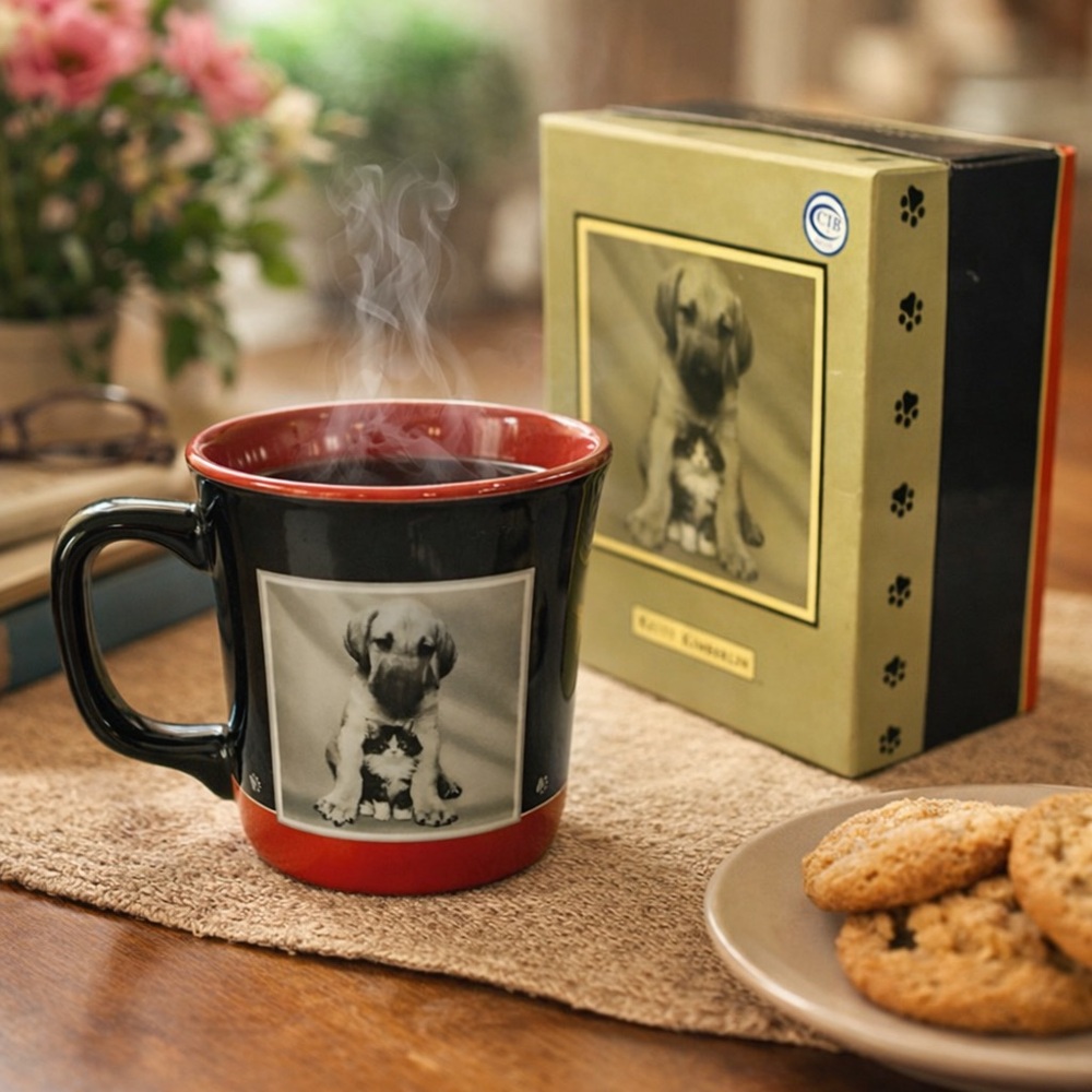 Vintage Keith Kimberlin Dog & Cat Mug Coffee Cup with Gift Box